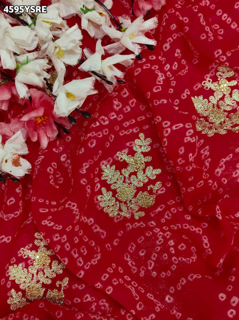 KcPc Traditional Bandhani Sarees with Beautiful Piton Work  SANJU