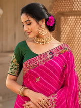 KcPc Festive Special Leheriya Sarees with Embroidery WorkSANJU