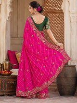 KcPc Festive Special Leheriya Sarees with Embroidery WorkSANJU