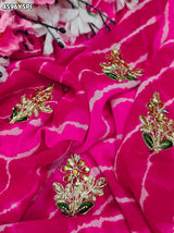 KcPc Festive Special Leheriya Sarees with Embroidery WorkSANJU