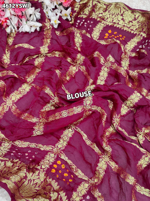 KcPc Premium Gaji Silk Bandhani Festive Wear Sarees  NAV