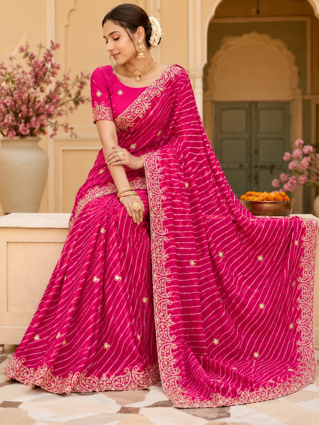 KcPc Traditional Elegance with Our Leheriya Saree Collection SANJU