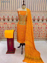 KcPc Traditional Bandhani Suits with Elegant Gotapatti WorkKML