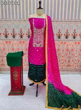 KcPc Beautiful Modal Silk Bandhani Suit Sets KML