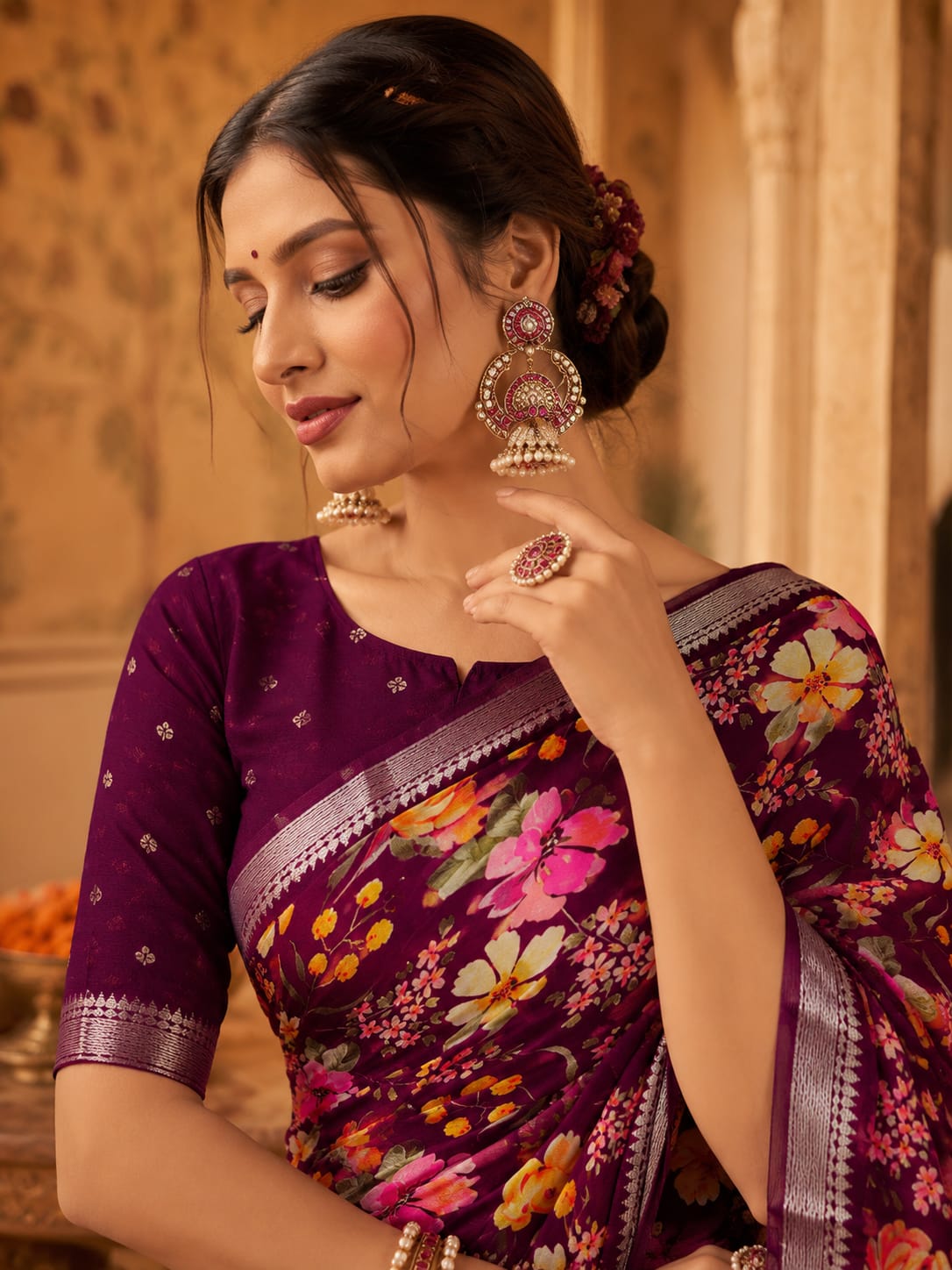 KcPc PremiumPure ChiffonPrinted Saree CollectionOPS