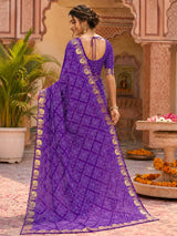 KcPc Premium Creap Silk Saree with Traditional Bandhani StyleBAL
