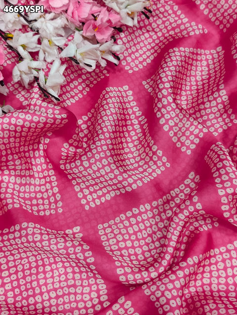 KcPc Creap Silk Bandhani Saree with Gota Patti Embroidery