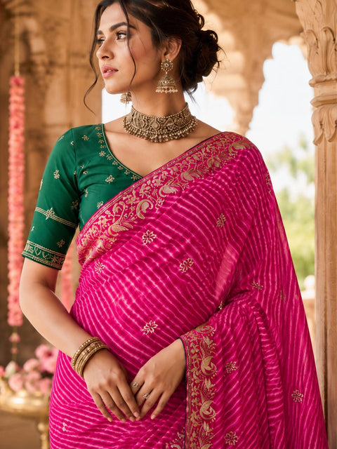 KcPc Traditional Georgette Leheriya Saree Collection