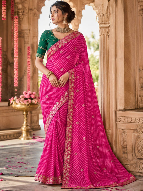 KcPc Traditional Georgette Leheriya Saree Collection