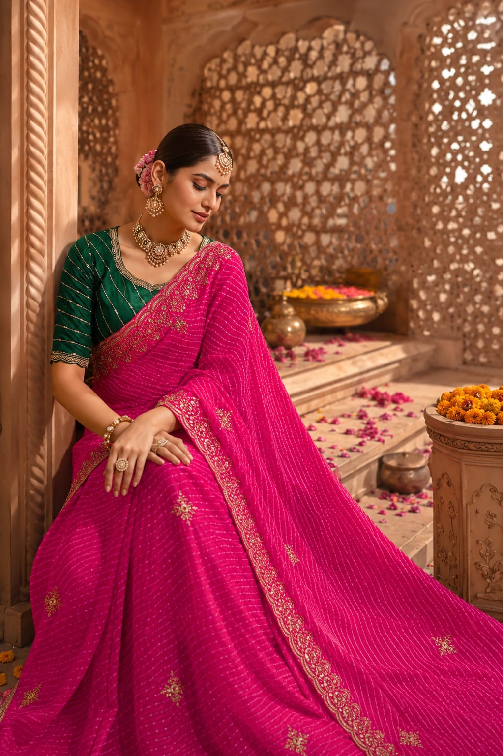 KcPc Designer Georgette Sarees with Embroidery Work GAS