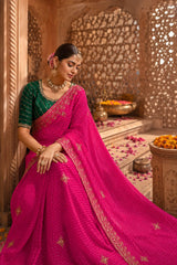 KcPc Designer Georgette Sarees with Embroidery Work GAS