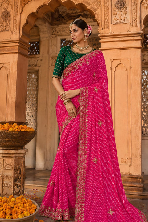 KcPc Designer Georgette Sarees with Embroidery Work