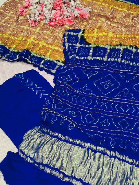 KcPc New Gaji Silk Bandhani Saree Collection