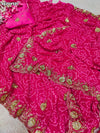 KcPc Georgette Bandhani Saree with Cutdana Embroidery BAL