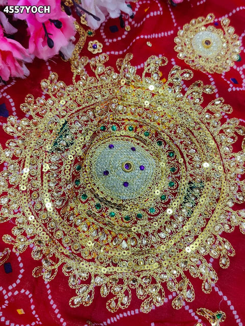 KcPc Premium Georgette Pila Chunri for Traditional Wear
