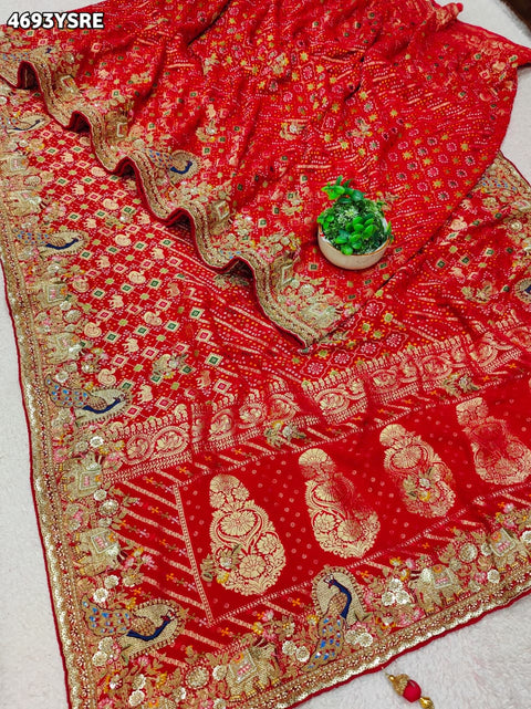 KcPc Luxury Georgette Saree with Heavy Embroidery    TUF