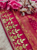KcPc New Khaddi Georgette Embroidery Heavy Bandhani DupattaSAS