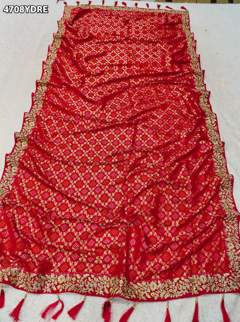 KcPc Premium Khaddi Georgette Dupatta with Heavy Embroidery