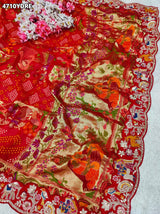 KcPc New Khaddi Georgette kalamkari Style Wth Embroidery Work DupattaTUF