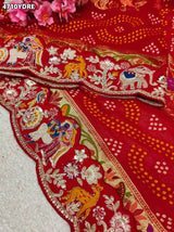 KcPc New Khaddi Georgette kalamkari Style Wth Embroidery Work DupattaTUF