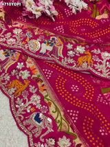 KcPc Latest Khaddi Georgette kalamkari Style Wth Embroidery Work DupattaTUF