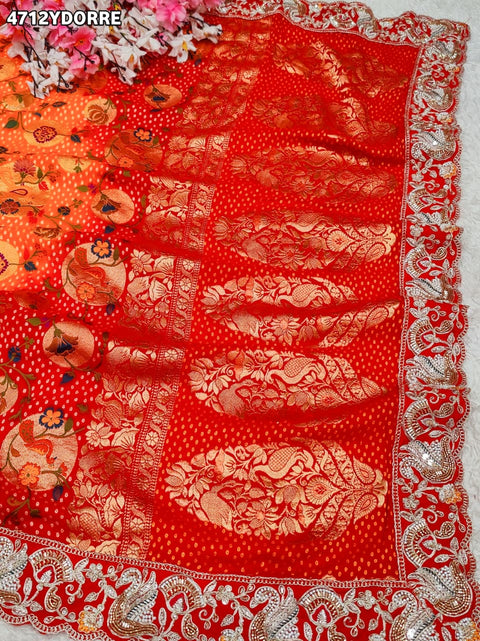 KcPc New Khaddi Georgette Meenakari Style Wth Embroidery Work Dupatta
