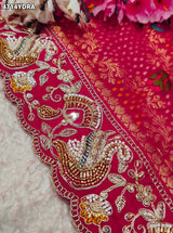 KcPc Letest Khaddi Georgette kalamkari Style With Embroidery Work DupattaTUF