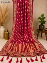 KcPc Letest Khaddi Georgette Banarasi Style With Embroidery Work DupattaSAS