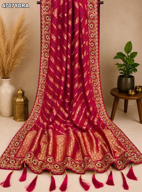 KcPc Letest Khaddi Georgette Banarasi Style With Embroidery Work Dupatta