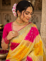KcPc Luxury Banarasi Tissue Sarees with Gotapatti Work