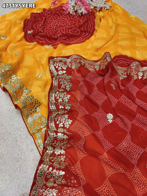 KcPc Georgette Sarees with Traditional Gotapatti  KDN