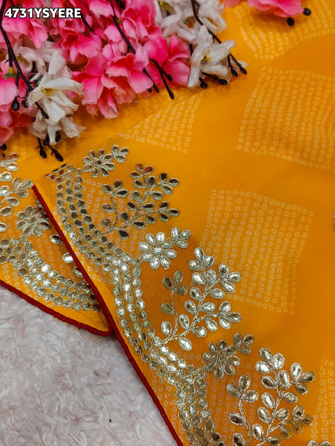 KcPc Georgette Sarees with Traditional Gotapatti  KDN