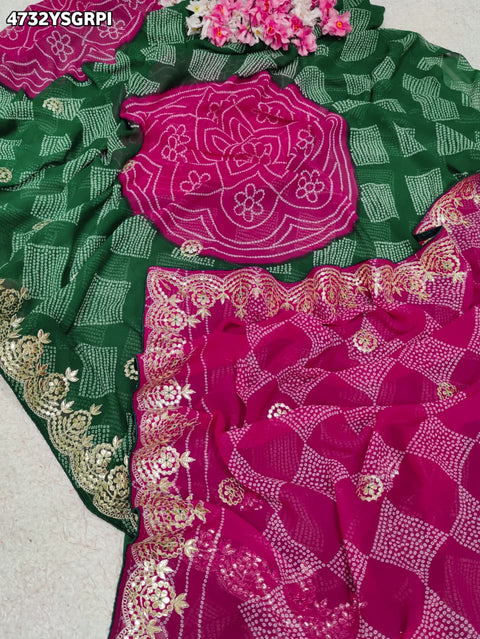 KcPc Premium Georgette Bandhani Festive Wear Sarees KDN