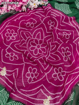 KcPcRoyal Bandhani Saree with Traditional Gotapatti WorkKDN