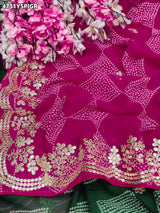 KcPcRoyal Bandhani Saree with Traditional Gotapatti WorkKDN