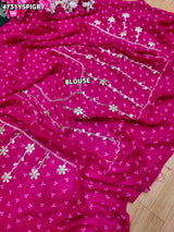 KcPcRoyal Bandhani Saree with Traditional Gotapatti WorkKDN