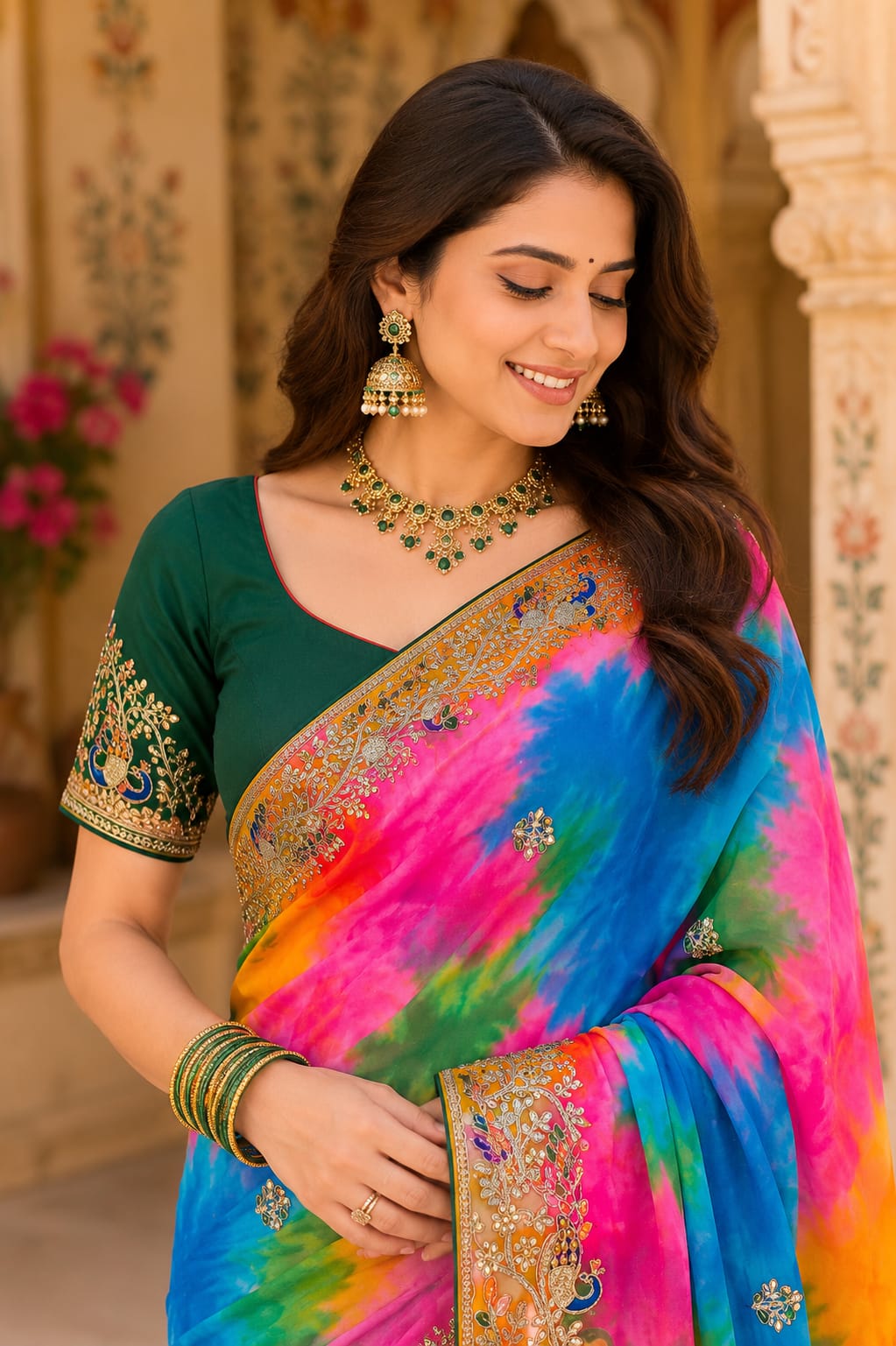 KcPc Premium Georgette Bandhani Festive Wear SareesKDN
