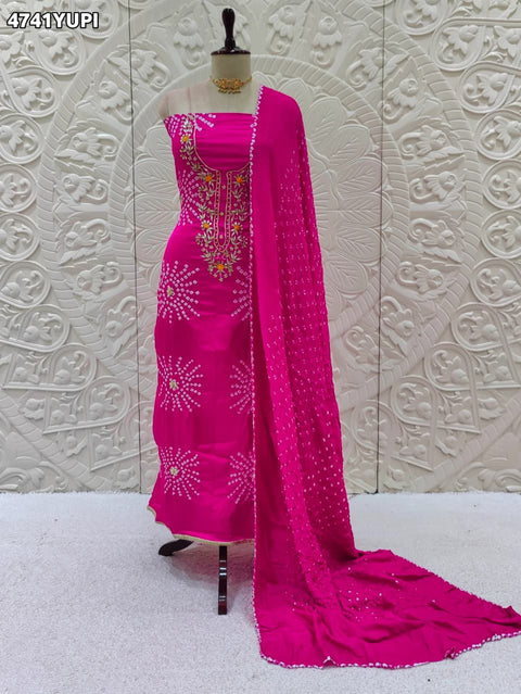 KcPc Modal Silk Bandhani Salwar Suit with Gotapatti Work  JITEN