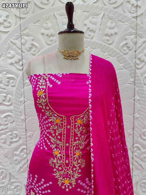 KcPc Modal Silk Bandhani Salwar Suit with Gotapatti Work  JITEN