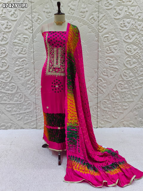 KcPc Premium Modal Silk Bandhani Salwar Suit with Dupatta  JITEN