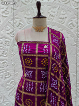 KcPc Premium Gaji Silk Bandhani Suit Set for Festive Wear JITEN