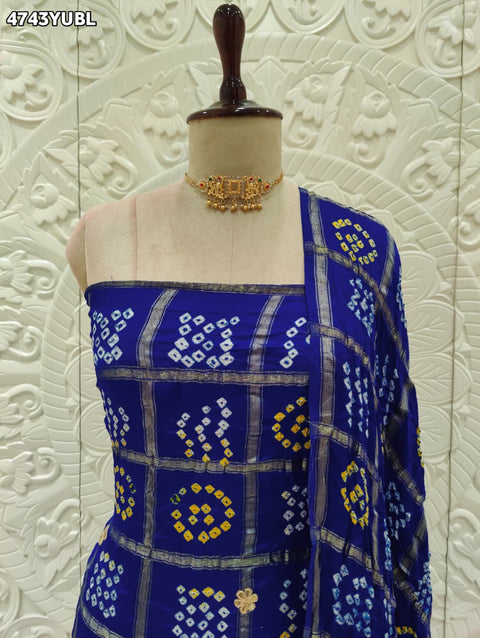 KcPc Traditional Gaji Silk Bandhani Suit with Dupatta  JITEN