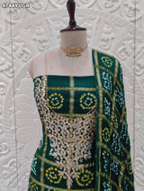 KcPc Traditional Bandhani Gaji Silk Three Piece Suit Set JITEN