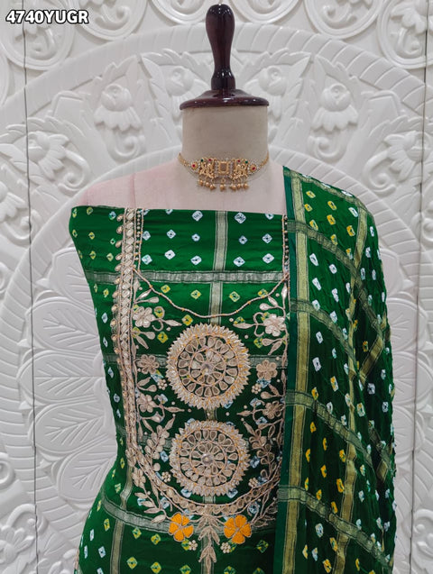 KcPc Traditional Gaji Silk Suit with Gotapatti Embroidery  JITEN