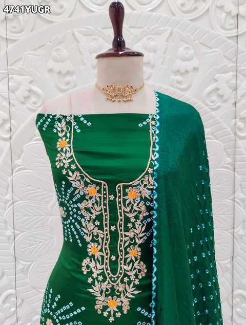 KcPc Premium Modal Silk Bandhani Suit Set with Gotapatti Work JITEN