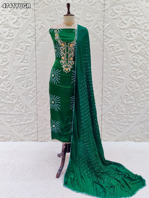 KcPc Premium Modal Silk Bandhani Suit Set with Gotapatti Work JITEN