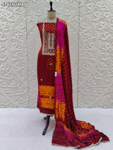 KcPc Designer Modal Silk Bandhani Suit Set with Gotapatti WorkJITEN