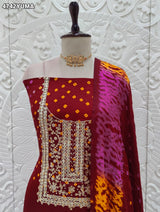 KcPc Designer Modal Silk Bandhani Suit Set with Gotapatti WorkJITEN