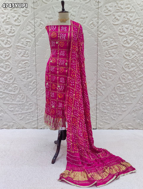 KcPc Gaji Silk Bandhani Suit Set with Gotapatti Work JITEN