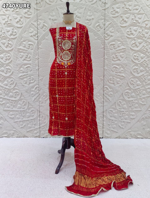 KcPc Luxury Gaji Silk Bandhani Suit Set for Festive Wear JITEN
